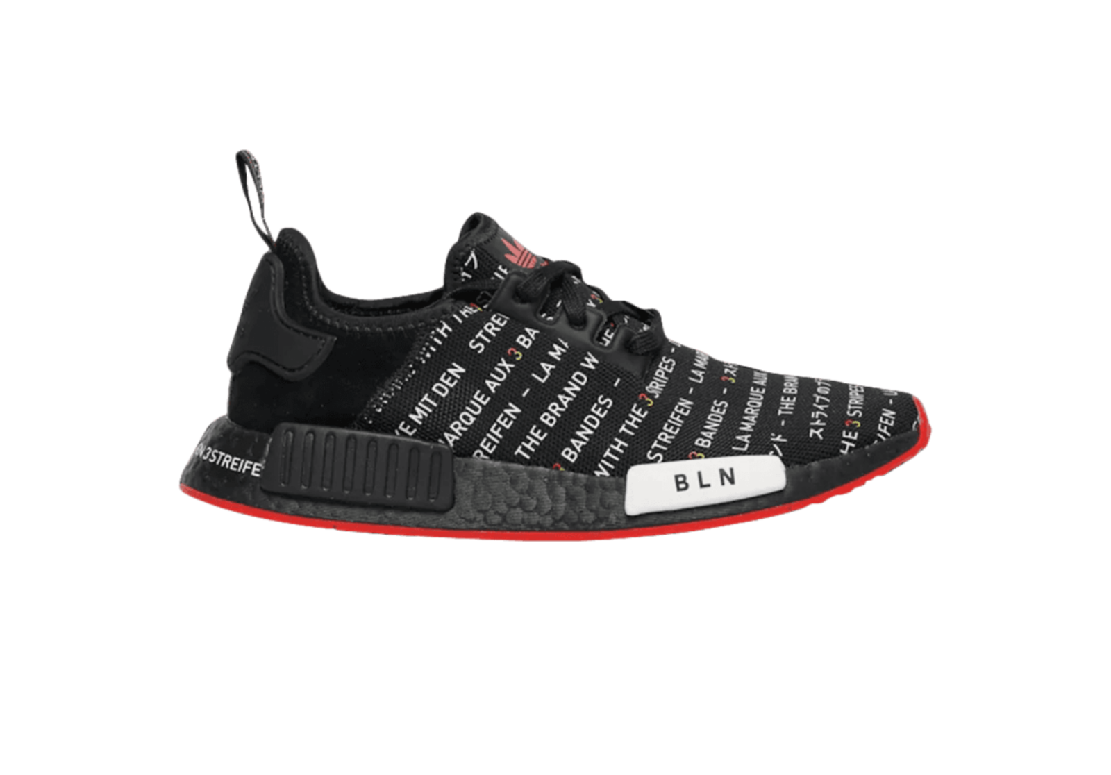 ADIDAS ORIGINAL NMD R1 Passport Pack Berlin Black Overprint Red White EG6363 ADIDAS ORIGINAL NMD R1 Passport Pack Berlin Black Overprint Red White EG6363
