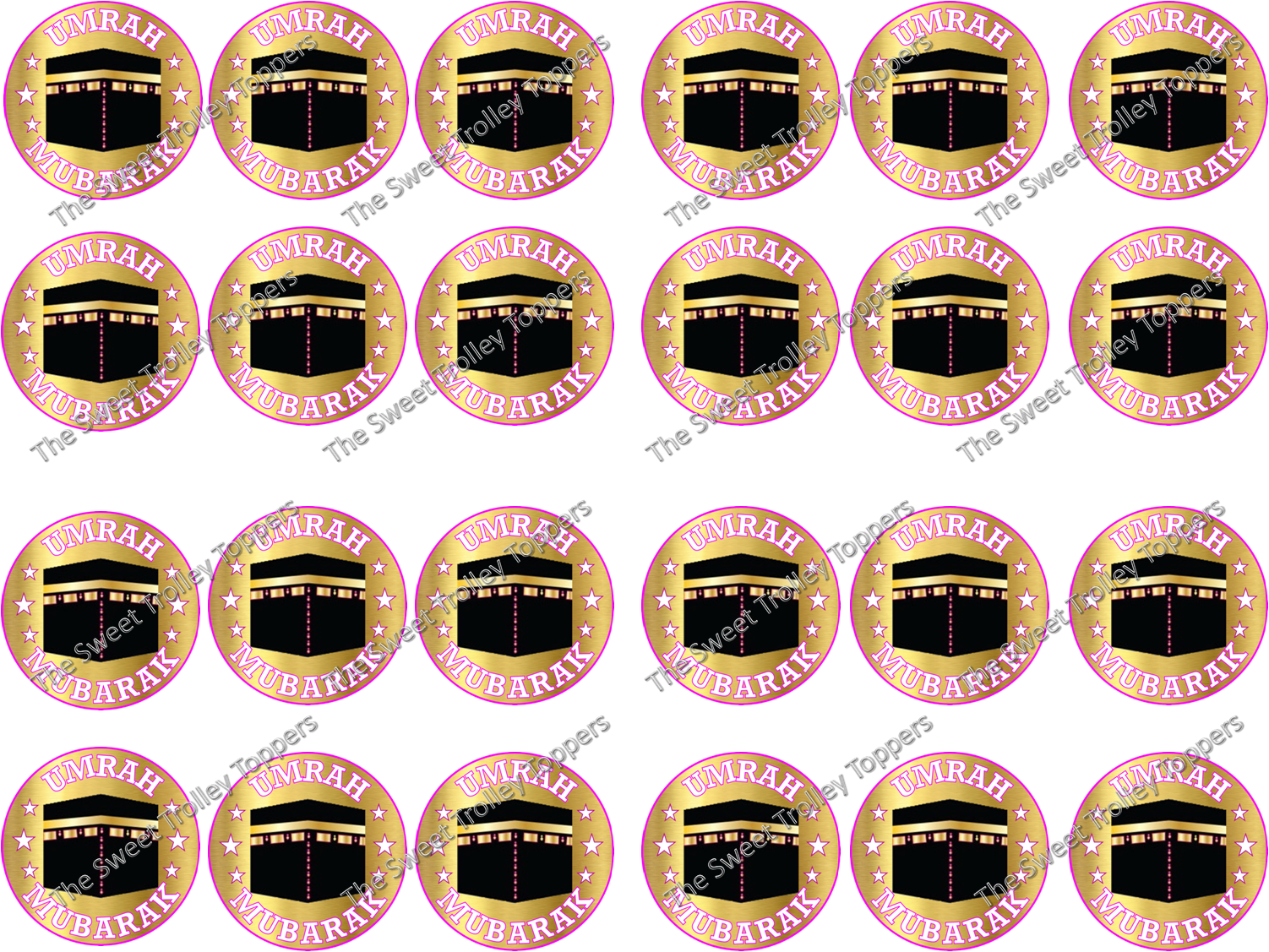 UMRAH, EID MUBARAK Edible Rice Wafer Paper Cake Cupcake Toppers £1.89
