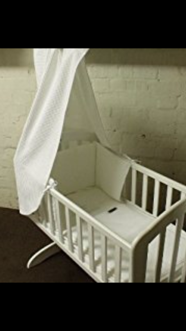 4 Piece White Swinging Crib Bedding Set Include Drape Rod 19 99