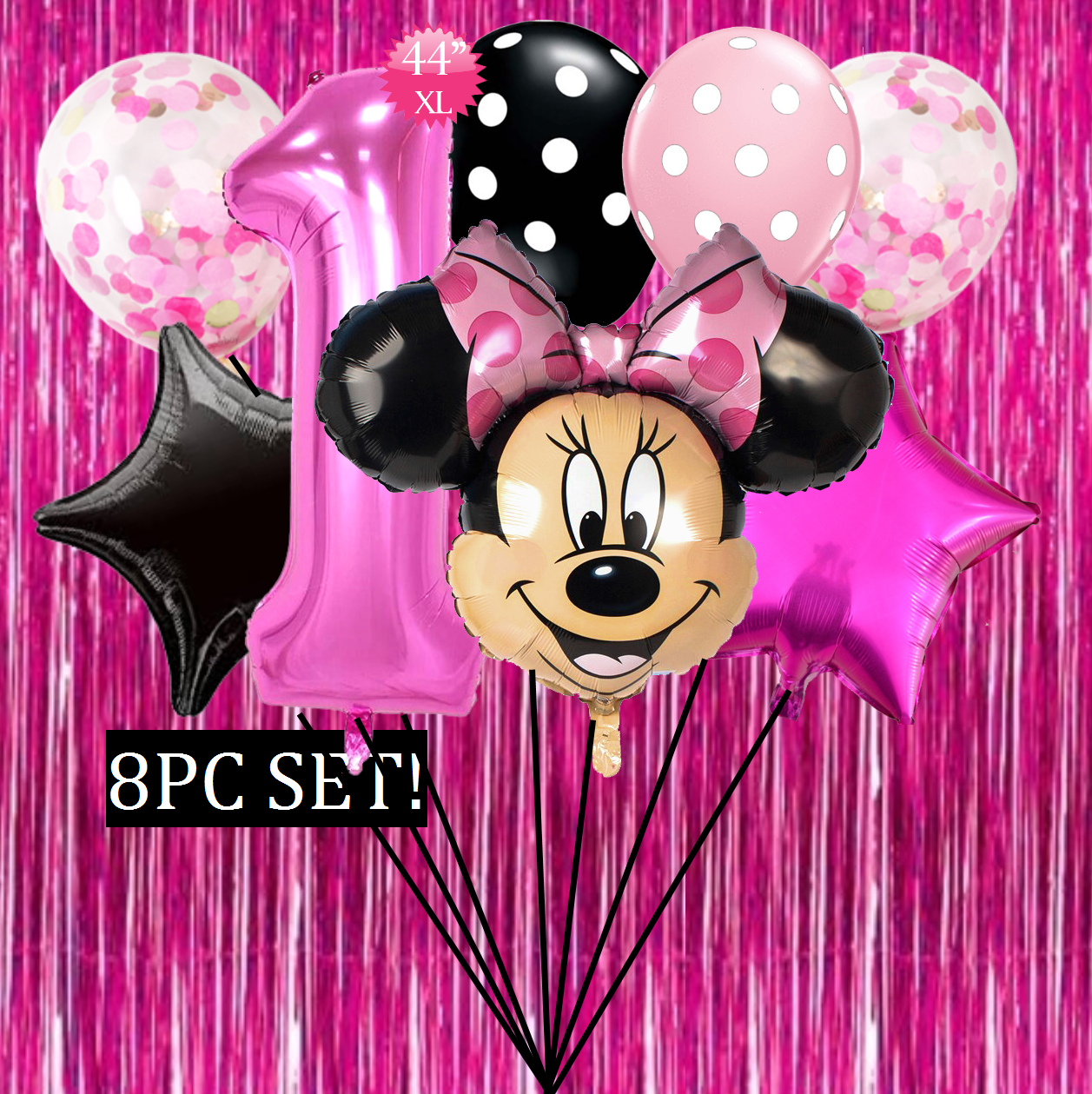 1st Balloon Girl Minnie Mouse Birthday Party Baby Shower Decorations