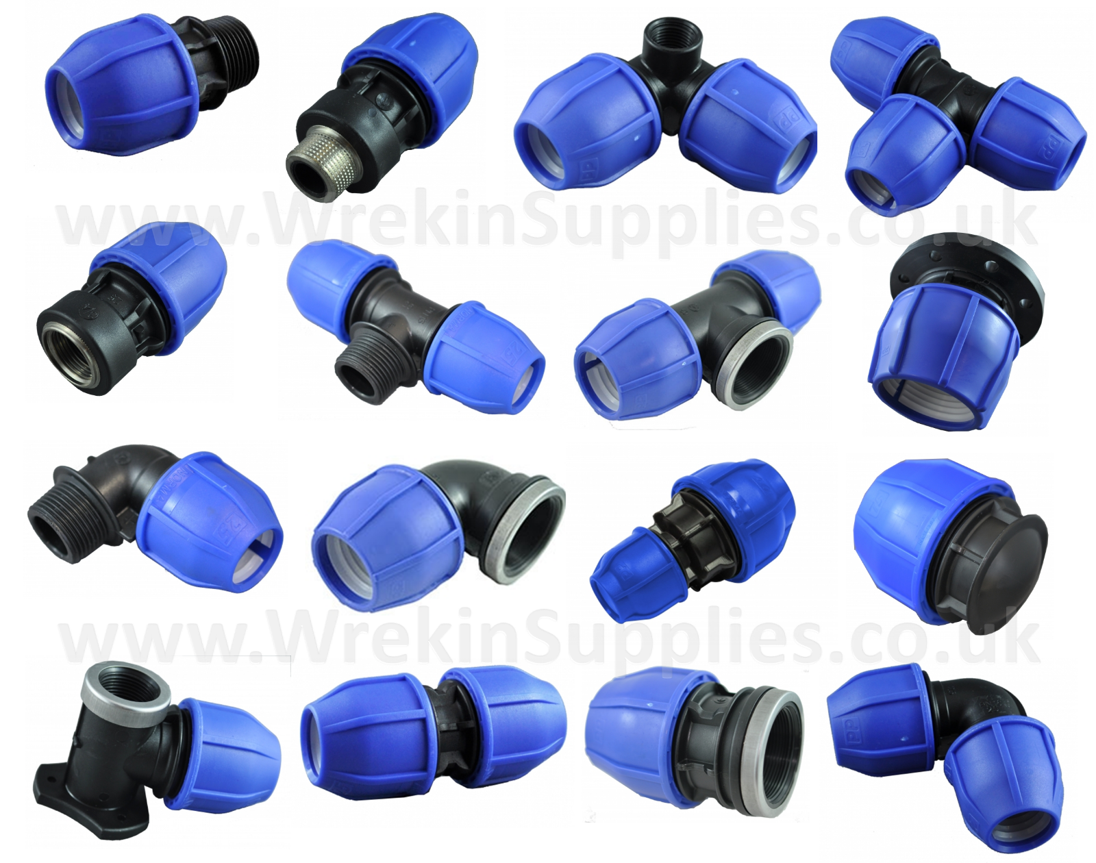 MDPE PLASTIC POLY Pipe Fitting 20mm 25mm 32mm 40mm 50mm 63mm Water Main