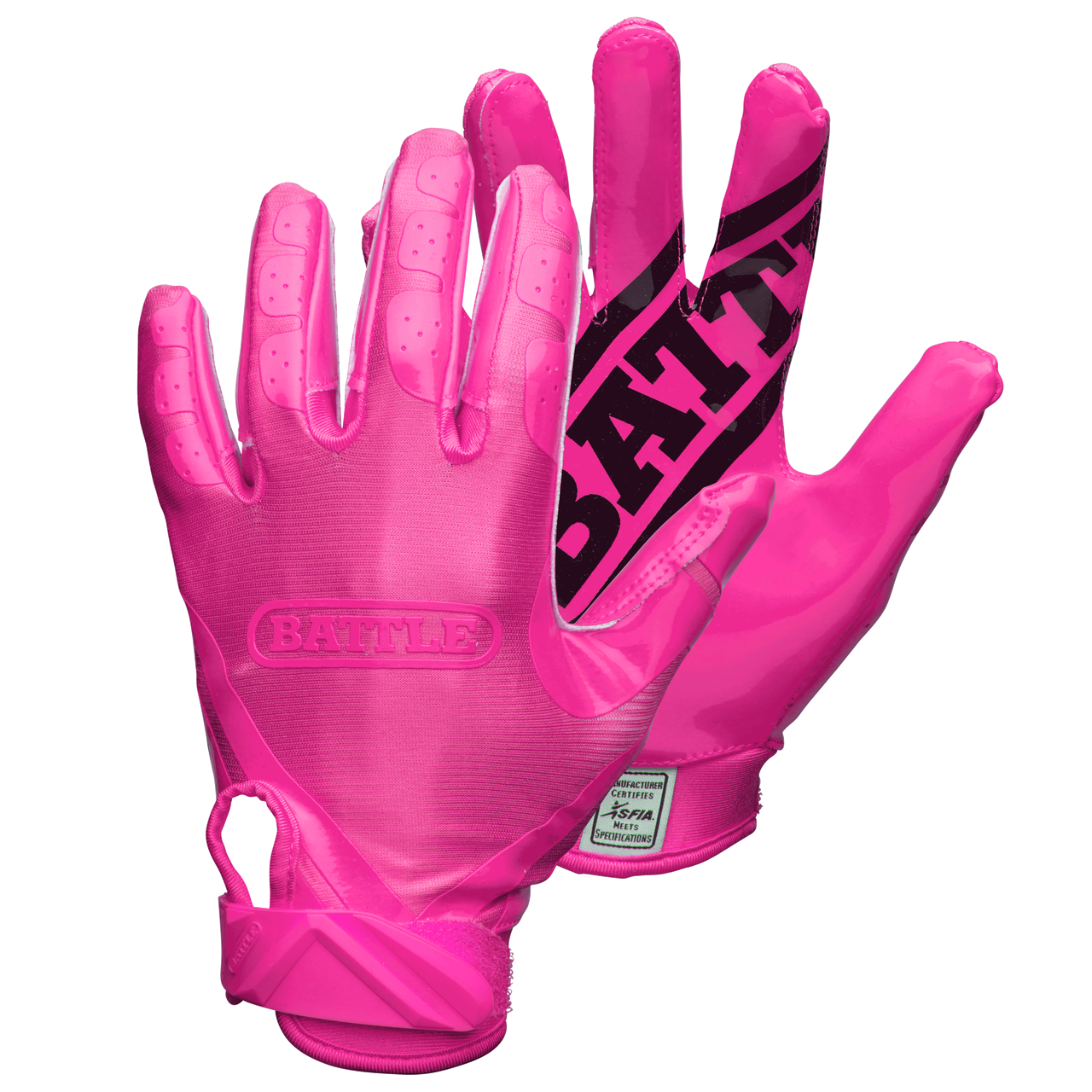 Battle Sports Science DoubleThreat UltraTack Football Gloves Blue//Blue