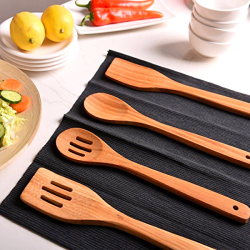 Premium Organic Kitchen Cooking Utensils Wooden Spoon Spatula
