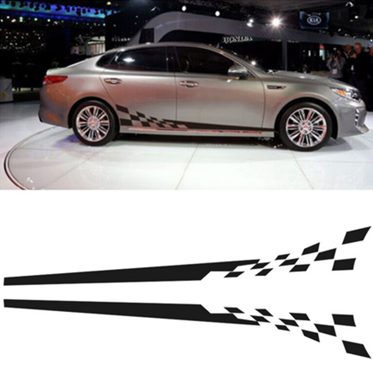 2PCS WATERPROOF CAR Decal Vinyl Graphics Side Stickers Body Decals