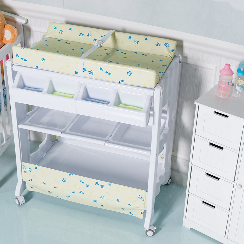 Table A Langer Avec Baignoire Bebe Rangement Matelas A Langer Eur 158 99 Picclick Fr