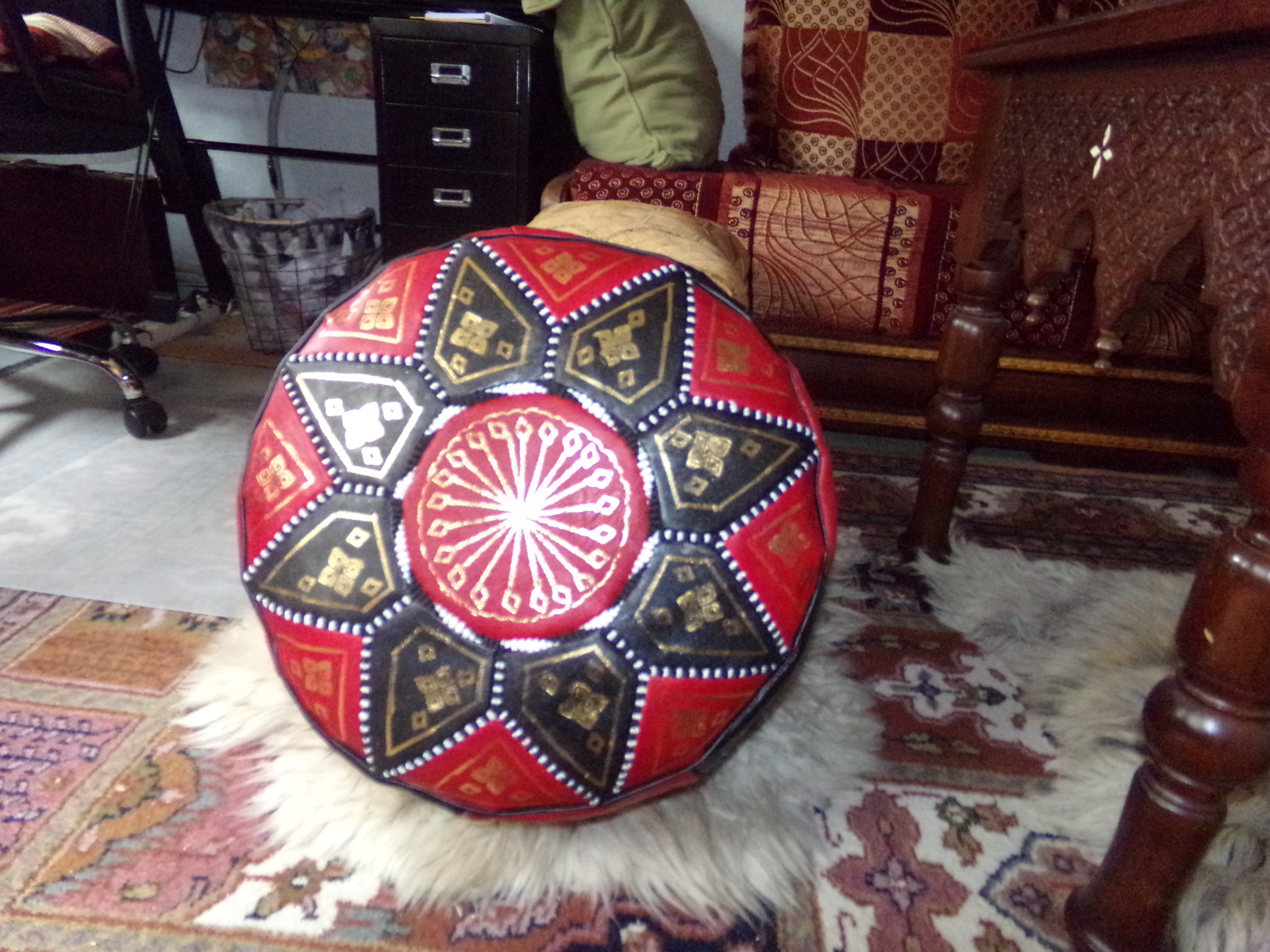 Marokkanische Orientalische Sitzkissen Aus Echtem Leder Inkl Fullung Nr 90 Neu Eur 44 95 Picclick De