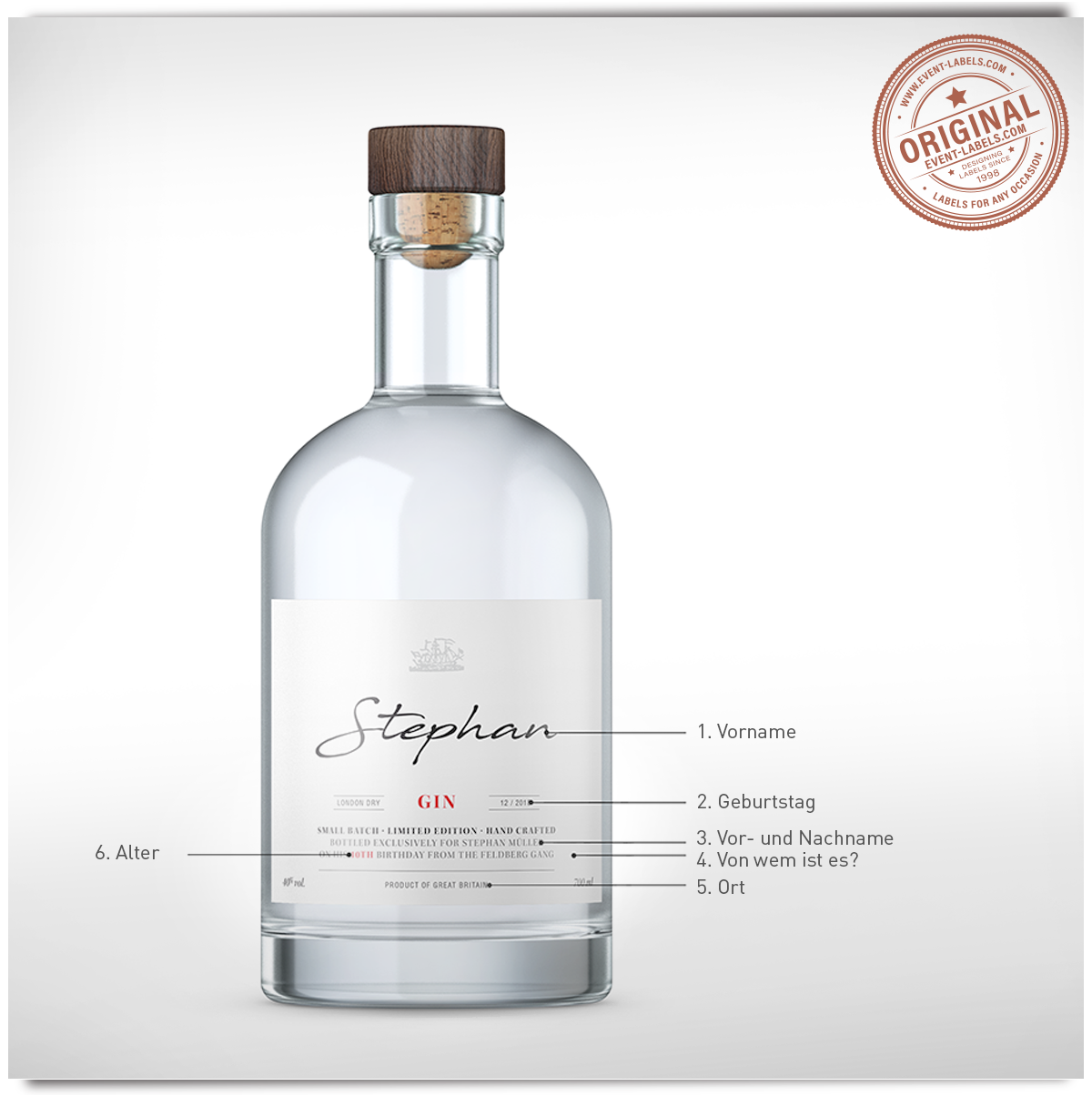 Flaschenetiketten Selbstklebend Individuell Etikett Gin Flasche Geburtstag Eur 5 50 Picclick De