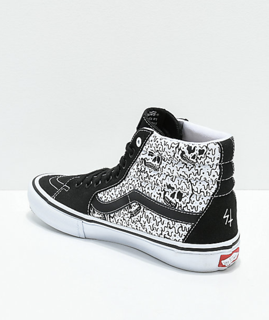 85 New Vans X Sketchy Tank Sk8 Hi Pro Reflective Black
