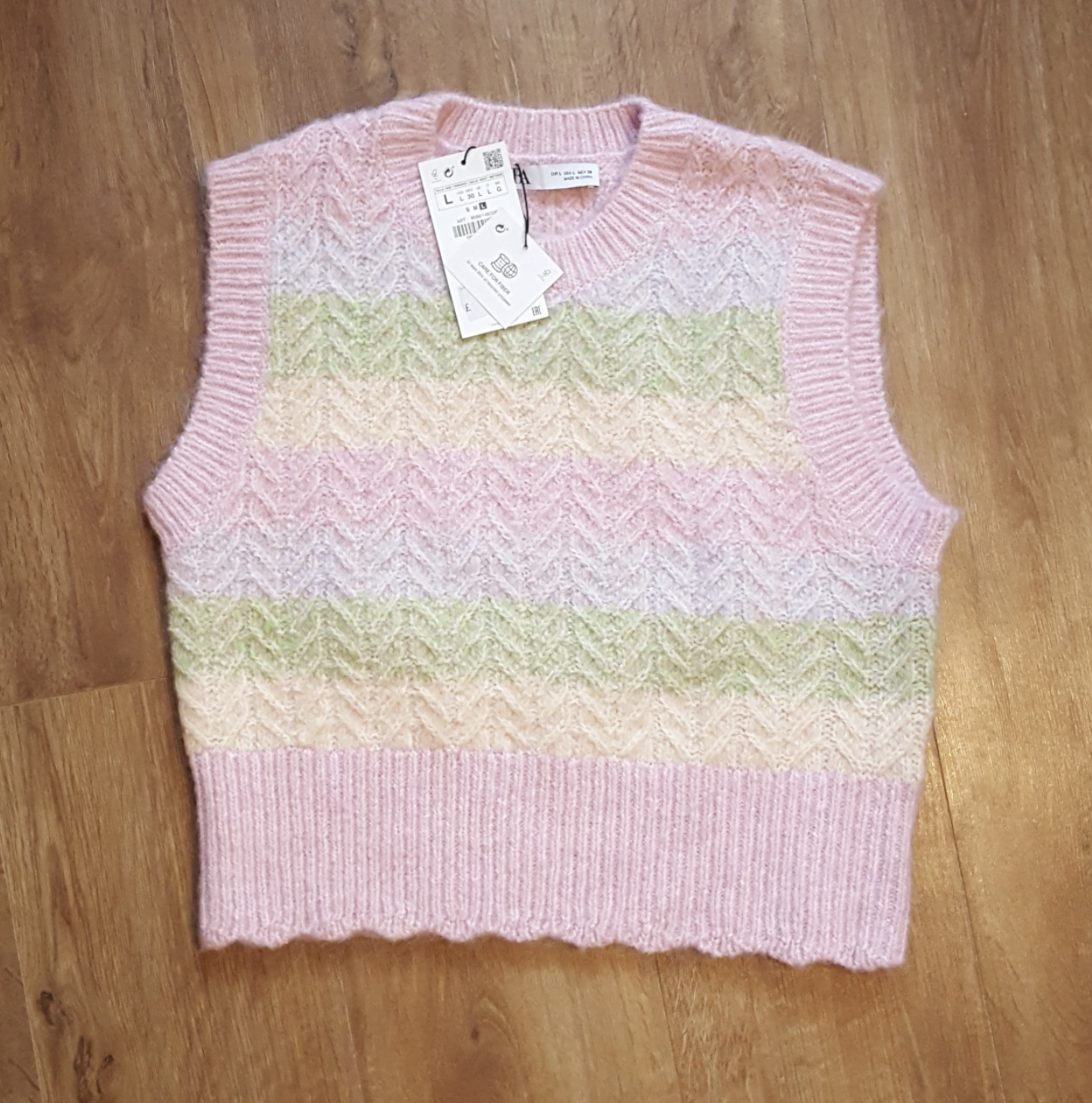 striped knit vest zara