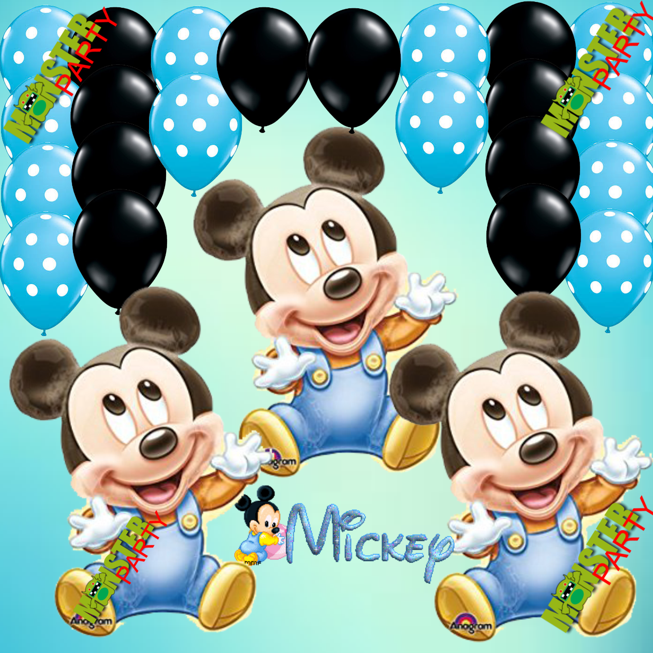 Mickey Mouse 1st Birthday Baby Boy Shower Balloon Balloons