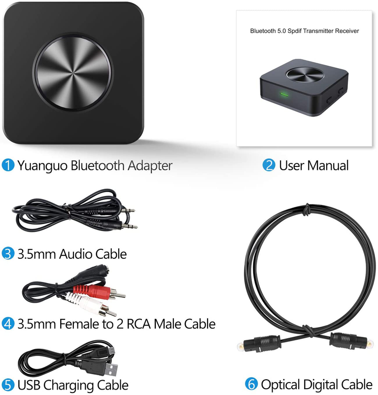 yuanguo bluetooth 5.0 transmitter and receiver