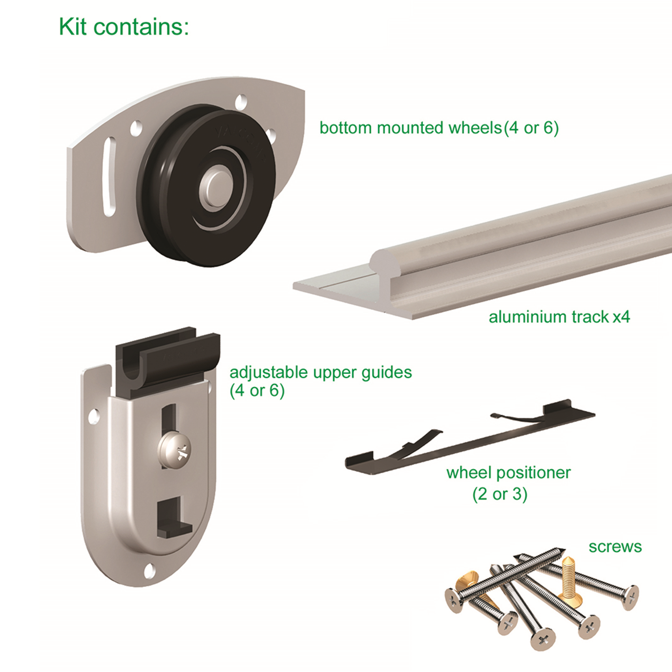 Home Furniture Diy Ares Sliding Wardrobe Door Track Kit For Diy