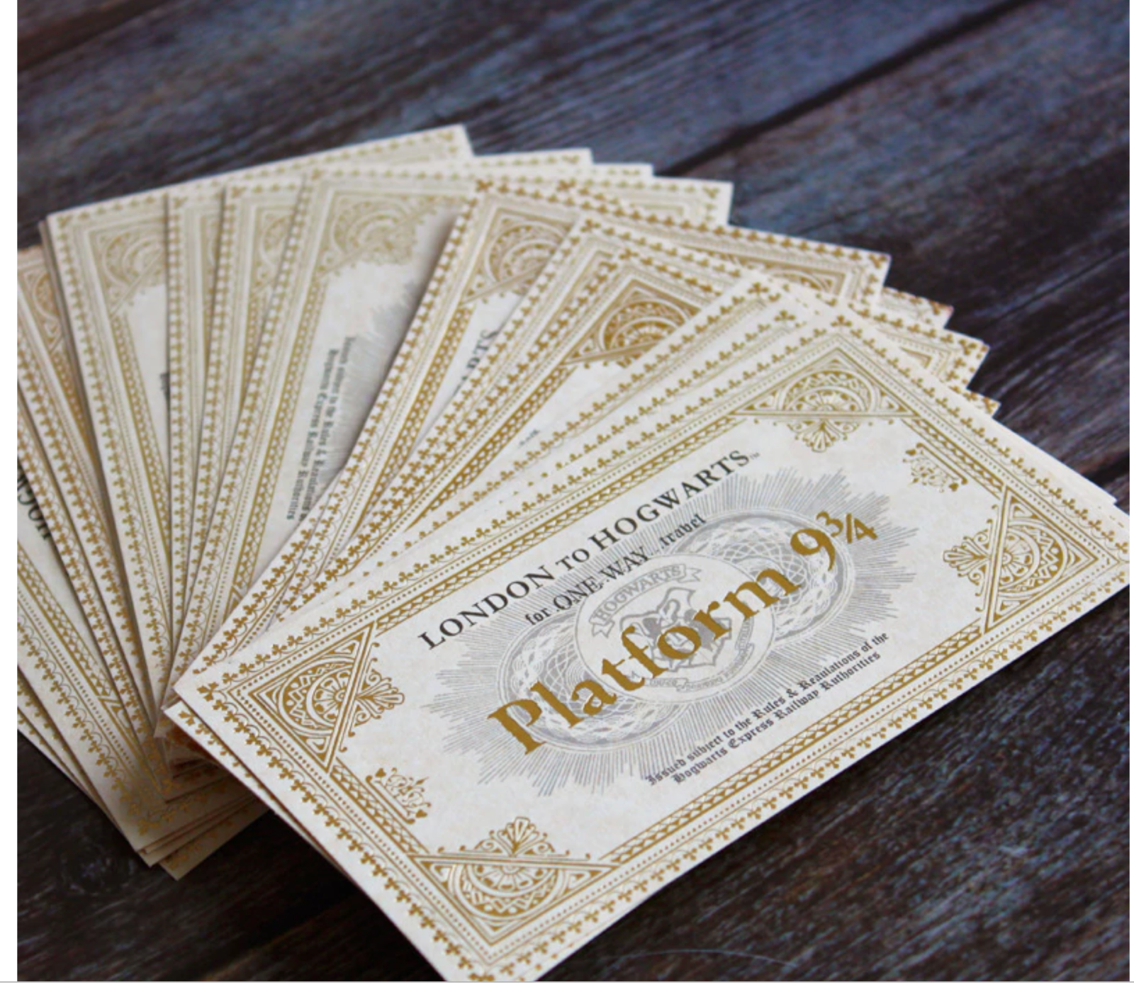 Sale Harry Potter Ticket Train 9 3 4 Gold Cards Letter Birthday Present X Mas Hp 2 99 Picclick Uk