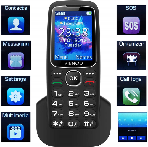 Vienod V6 Big Button Mobile Phone For Elderly 2 4 Inch Large Screen Unlocked Eur 39 Picclick De