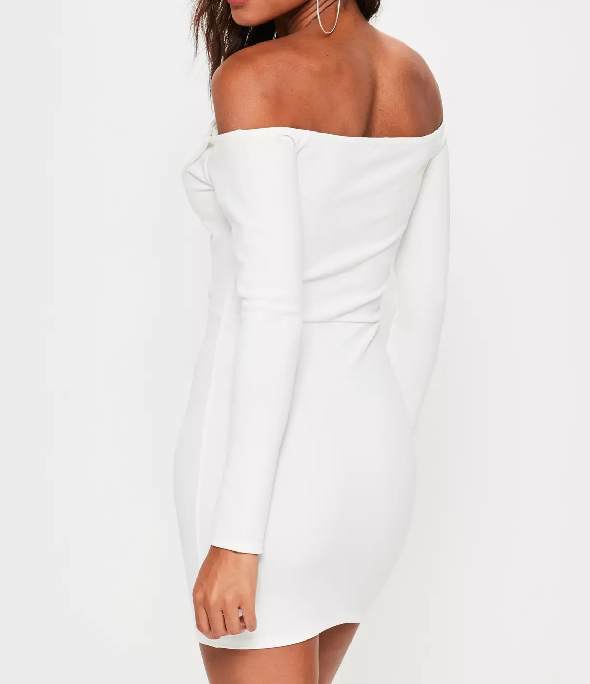 bardot foldover wrap dress