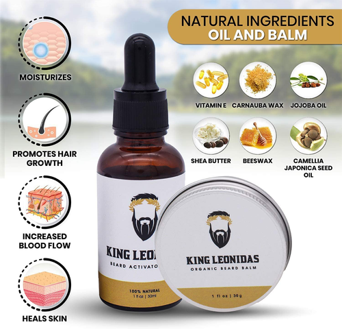 King Leonidas Beard Growth Kit Including Organic Beard Growth Oil Titanium 24 95 Picclick Uk