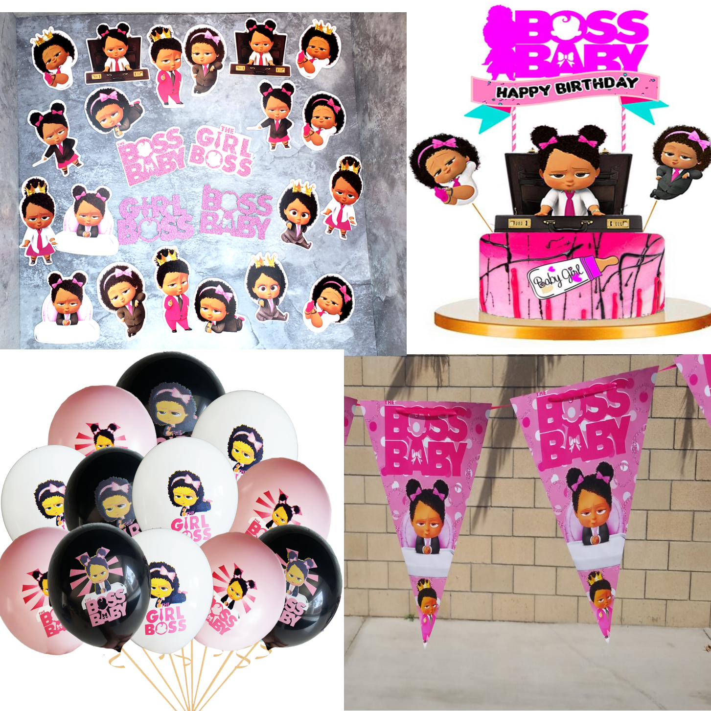 Home Furniture Diy Afro Black Boss Baby Cupcake Cake Balloon