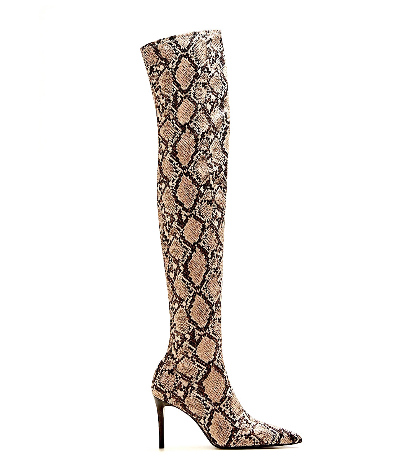 snakeskin thigh high boots mango
