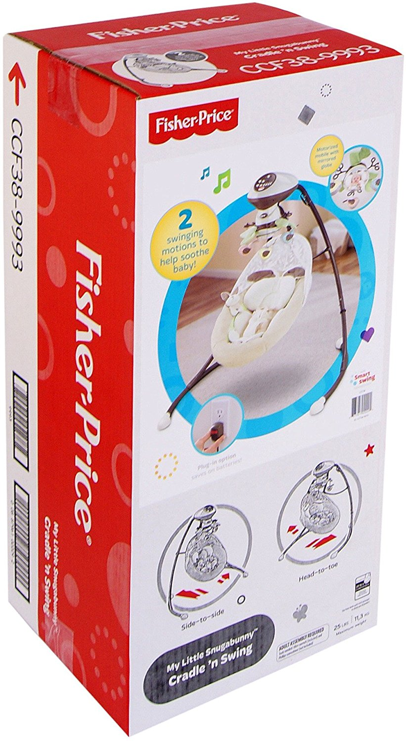 5 of 12 Fisher-Price Snugabunny Cradle 'N Swing (With Smart Swing  Technology) - NEW