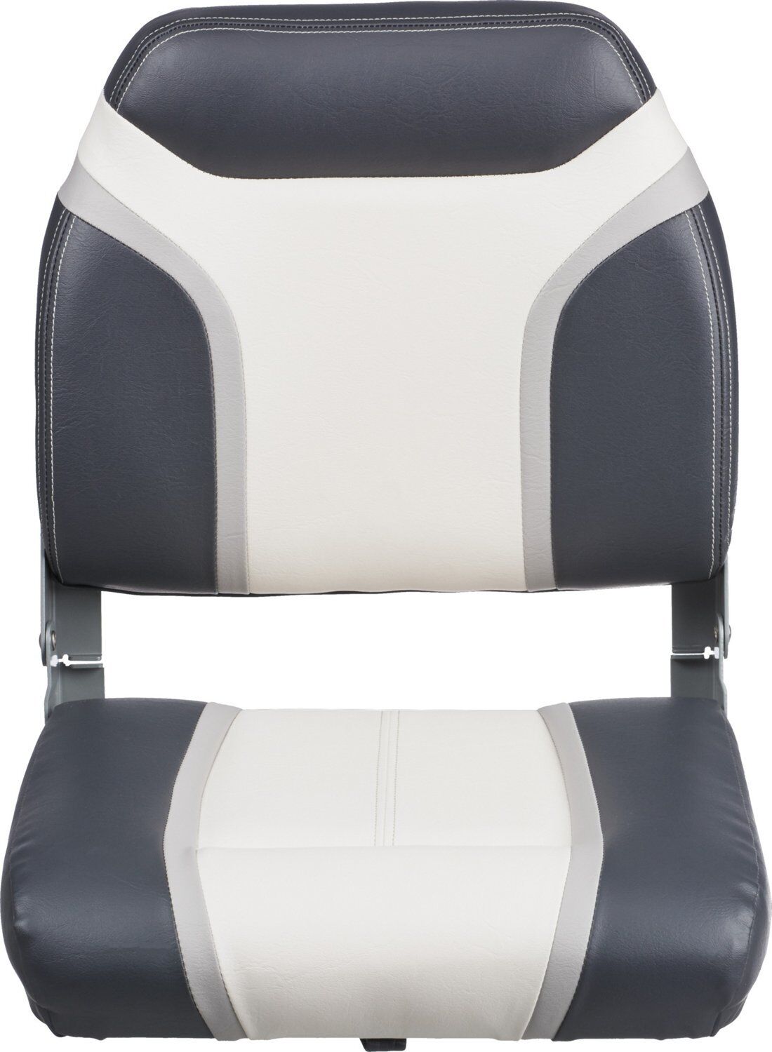 3 Blue & Charcoal Folding Boat Seats & Swivels Marine UV Treated Vinyl