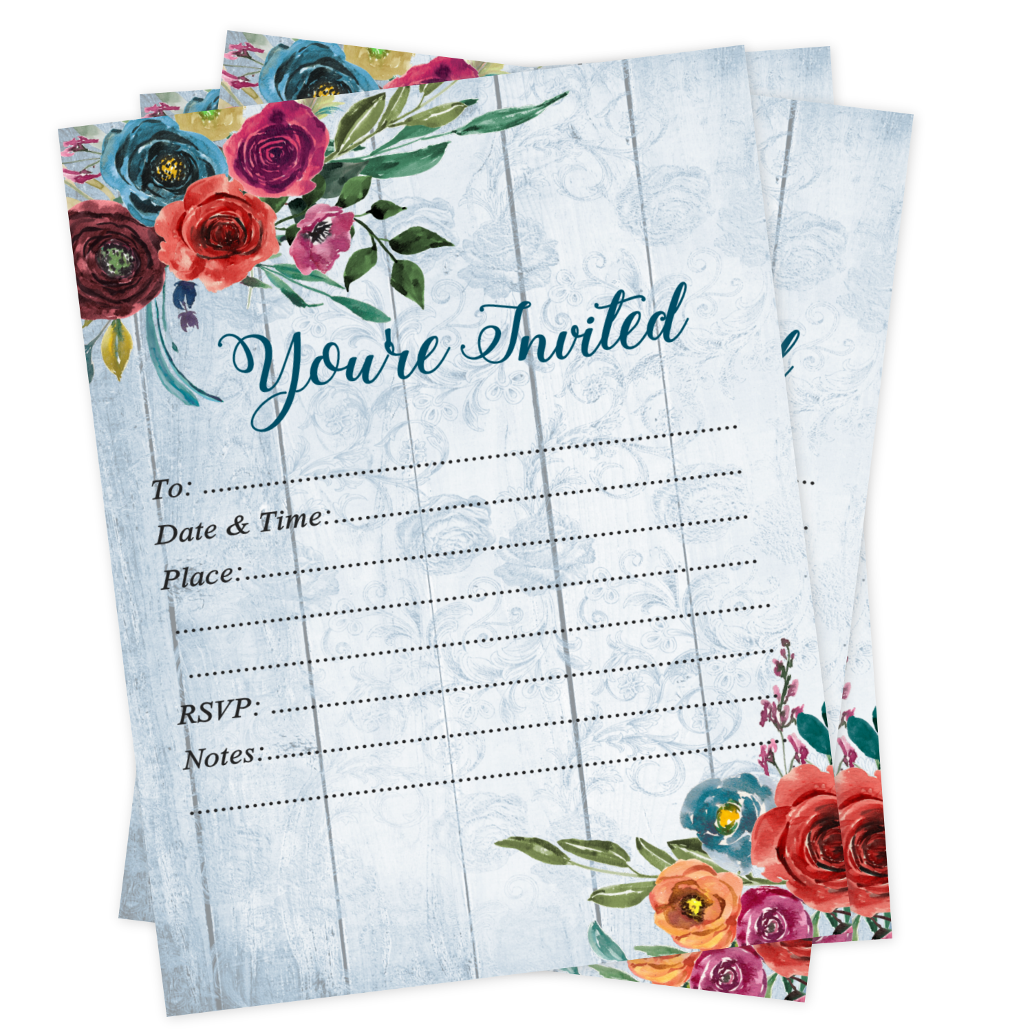 Boho Baby Shower Invitations Birthday Floral Bridal Shower