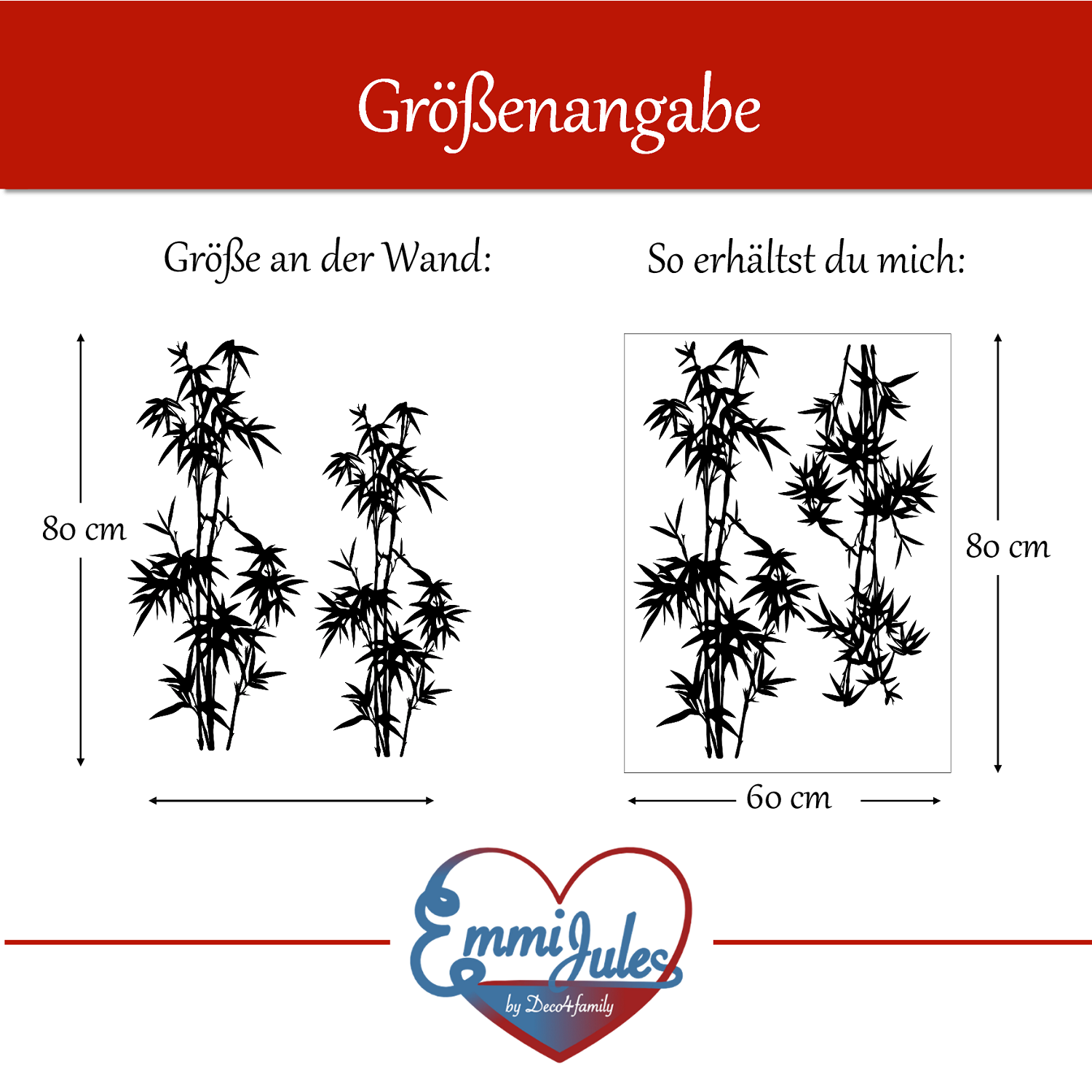 Wandtattoo Bambus Wandaufkleber Wandsticker Wohnzimmer Schlafzimmer Schilf