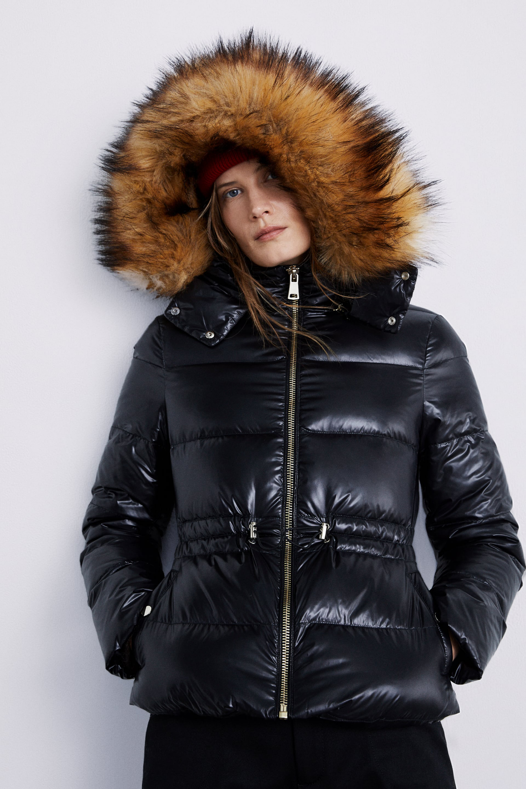 shiny down puffer jacket