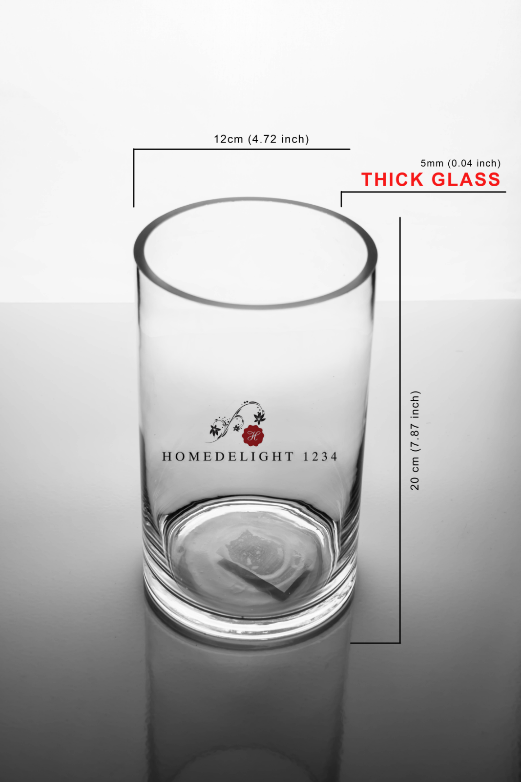 12 Cm Open Top Clear Cylinder Vases For Wedding And Home Decor