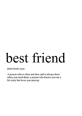 FUNNY BEST FRIEND Meaning Print, Definition, Typograpy, Wall Art Gift ...