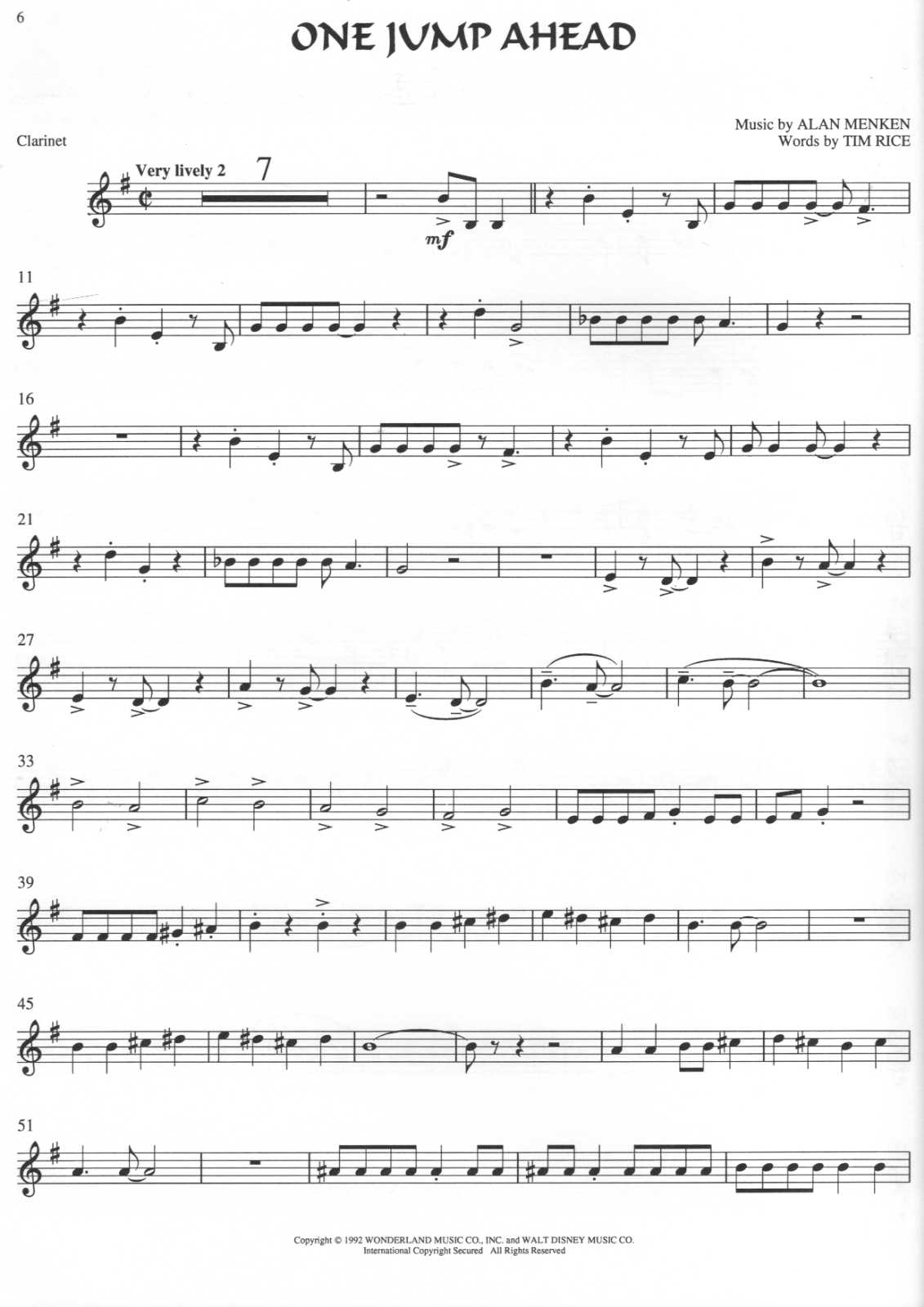 Aladdin Songbook For Clarinet Sheet Music Book Disney Songs Tunes 5 39 Picclick