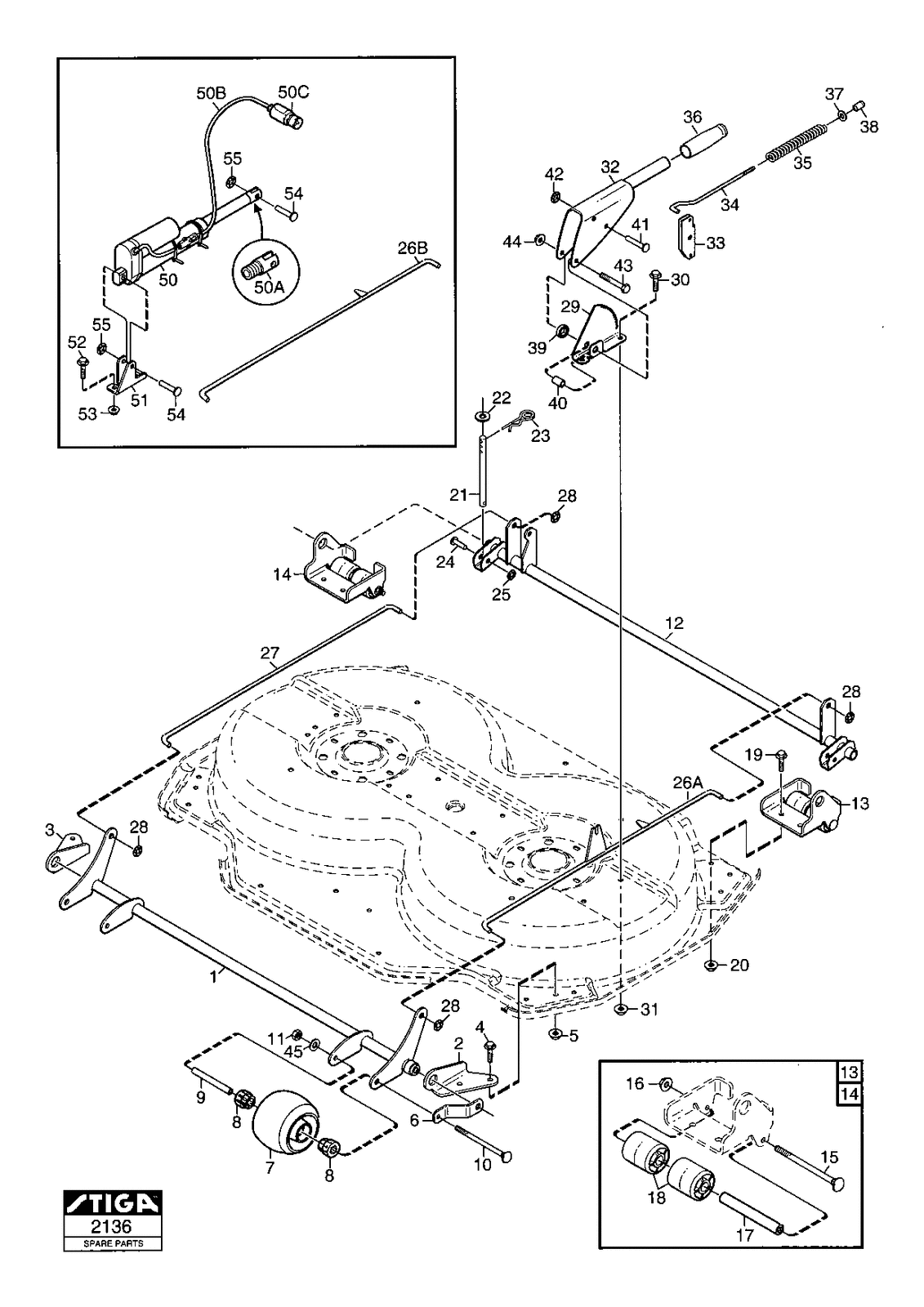 STIGA PARK 105 cm Combi multiclip deck spares GENUINE parts Belts Blade
