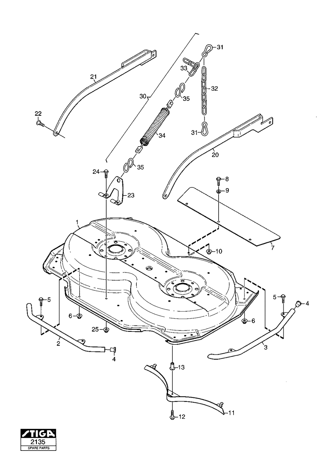 STIGA PARK 105 cm Combi multiclip deck spares GENUINE parts Belts Blade