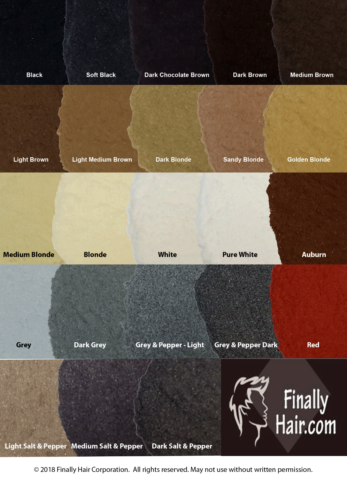 Xfusion Keratin Hair Fibers Color Chart