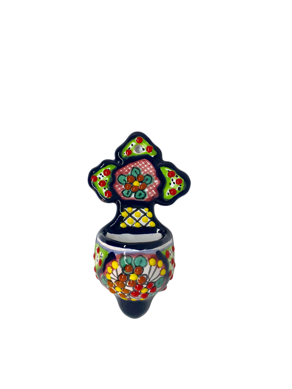 Collectibles Wall Hanging Mexican Decoration Mexican Ceramic Holy Water Font With Cross Mexico