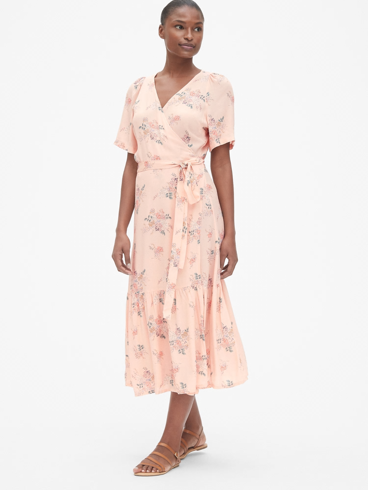 gap floral wrap dress
