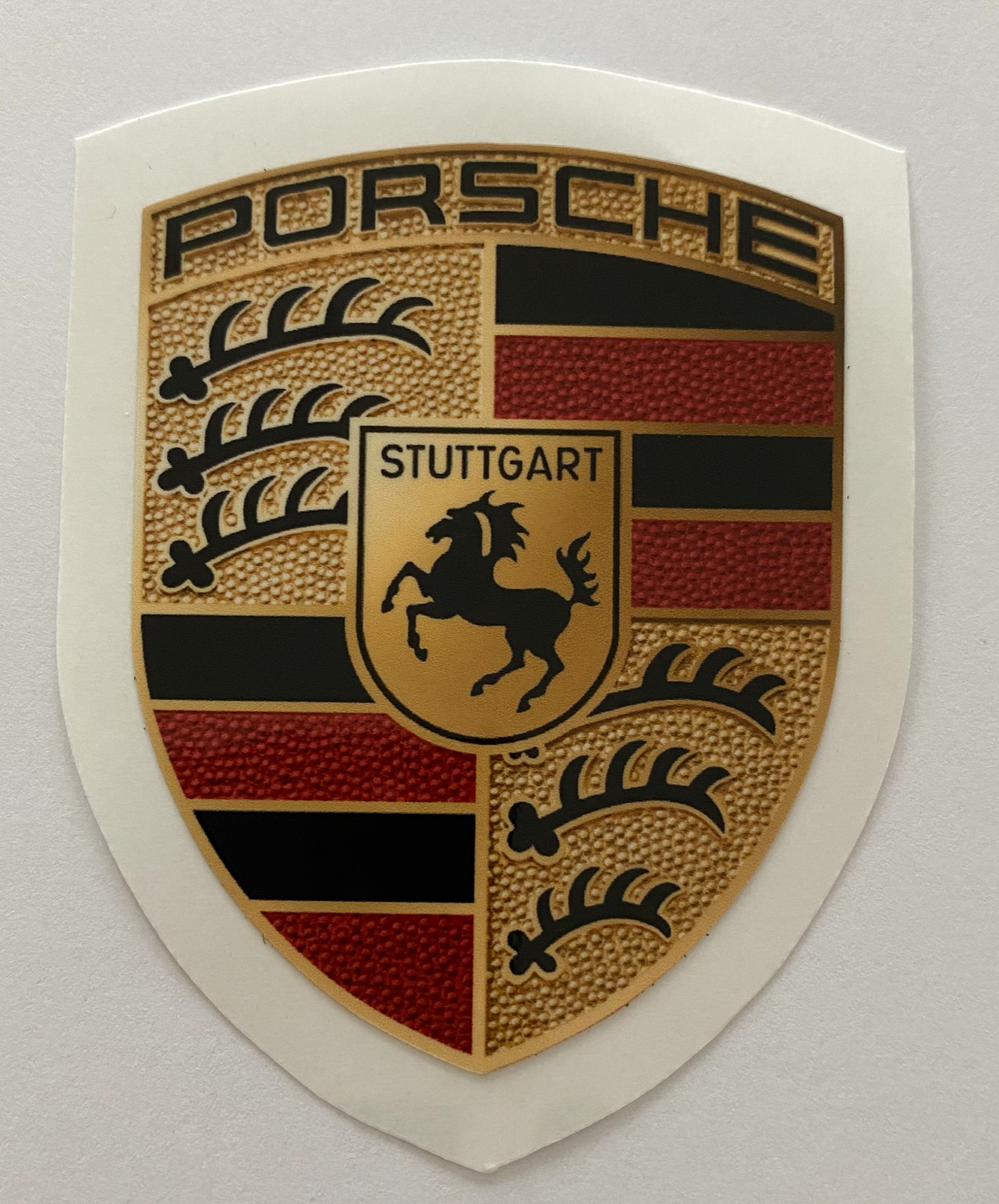 2-Stück  Porsche Emblem Wappen Logo ca 6 x 5cm Hochglanzoptik 
