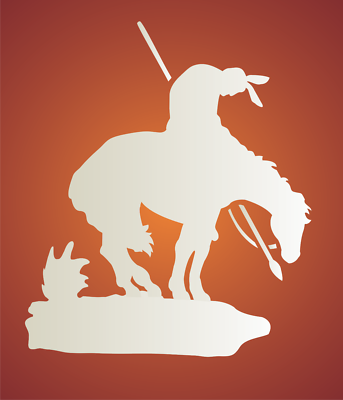 Stencil End Of Trail Tears Western Frontier Chief Scout Horse Rock Cliff Signs 10 95 Picclick