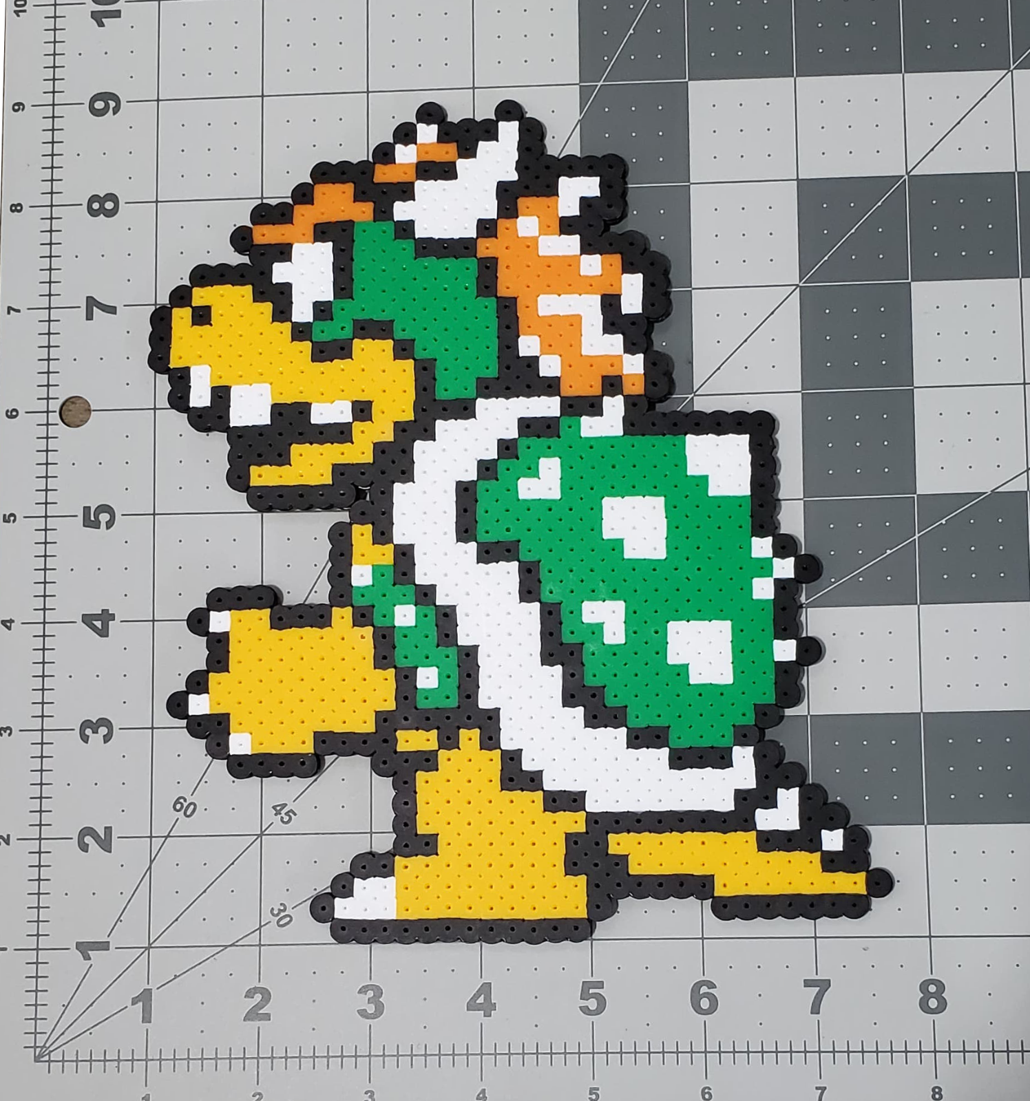 Bowser Pixel Art 8 Bit Perler Beads Magnet Ornament Super Mario Smb3 24 95 Picclick