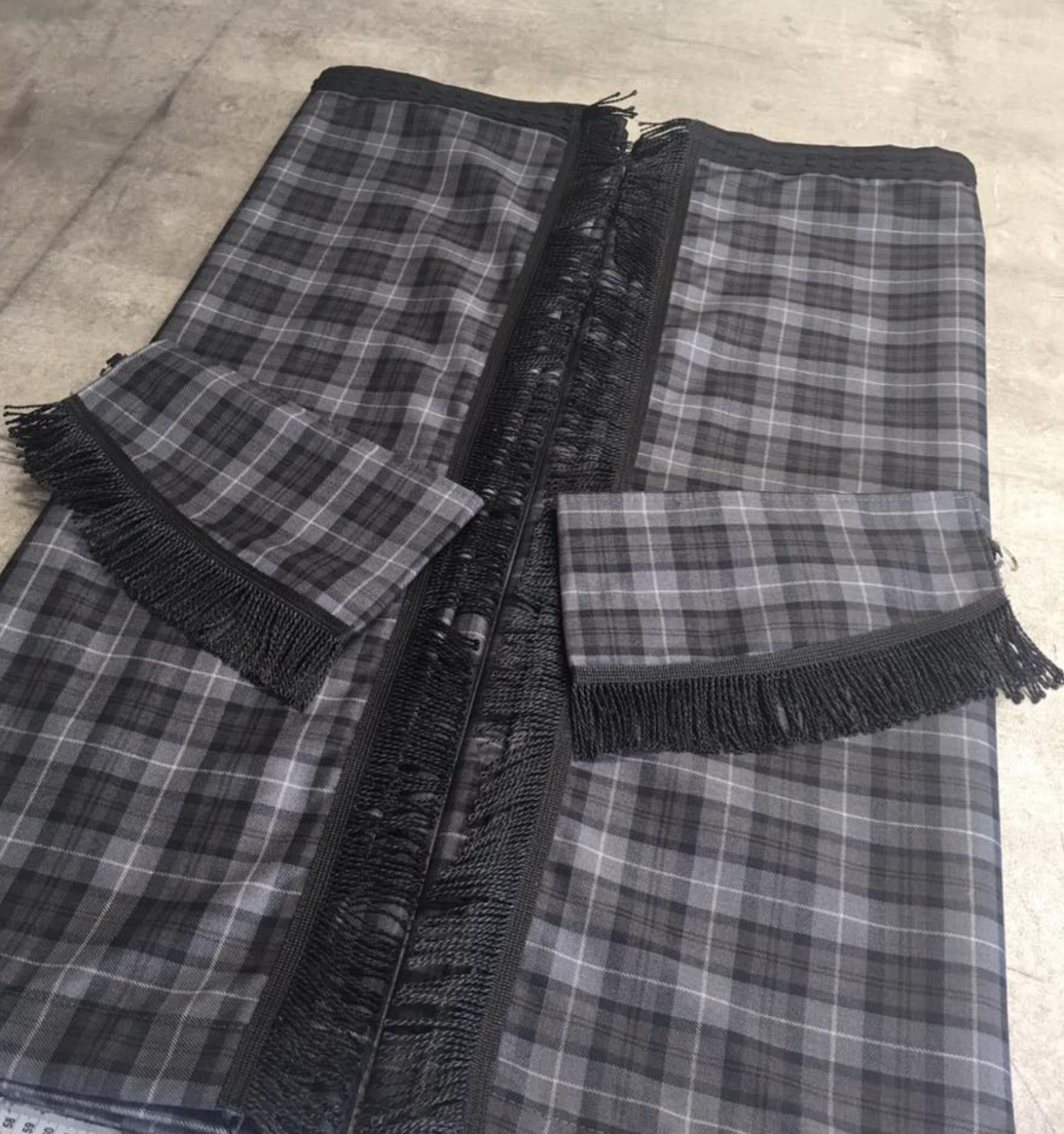 Menzie Tartan Black White Truck Curtains Thermal 99 Blackout