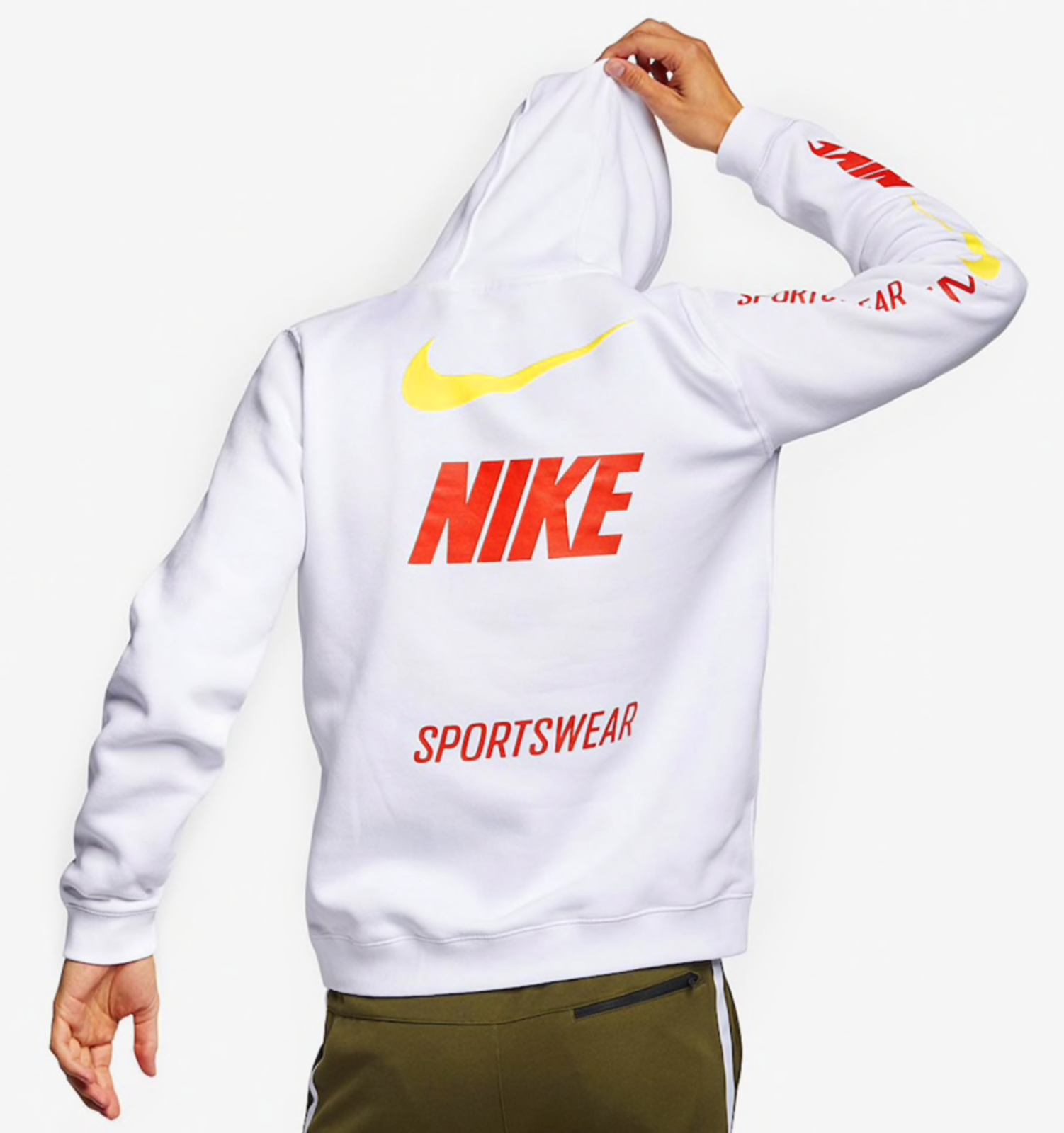 nike sportswear club overbranded overhead hoodie