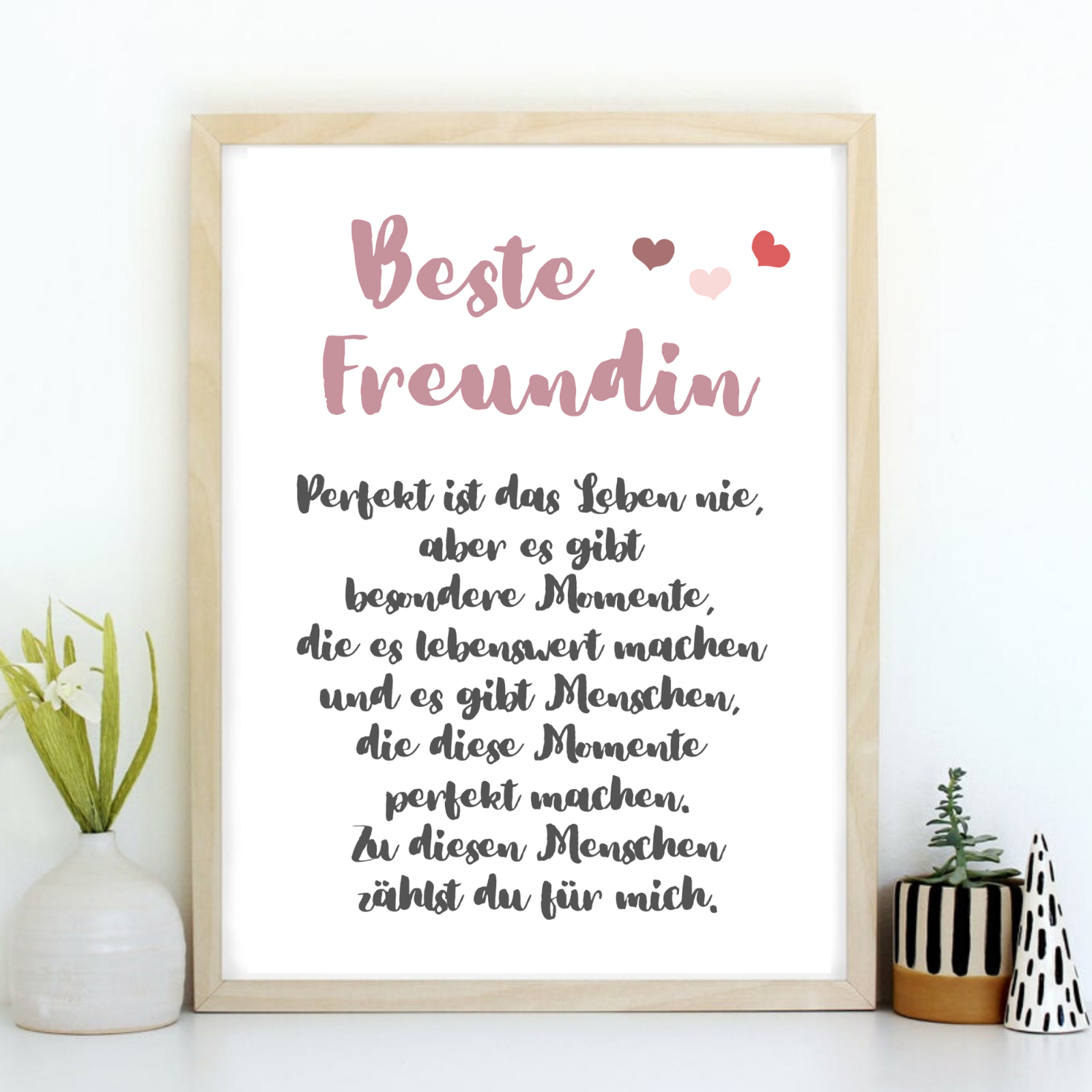 Druck Kunstdruck Spruch Beste Freundin Freundschaft Liebe Herzen Geschenk Eur 7 95 Picclick De