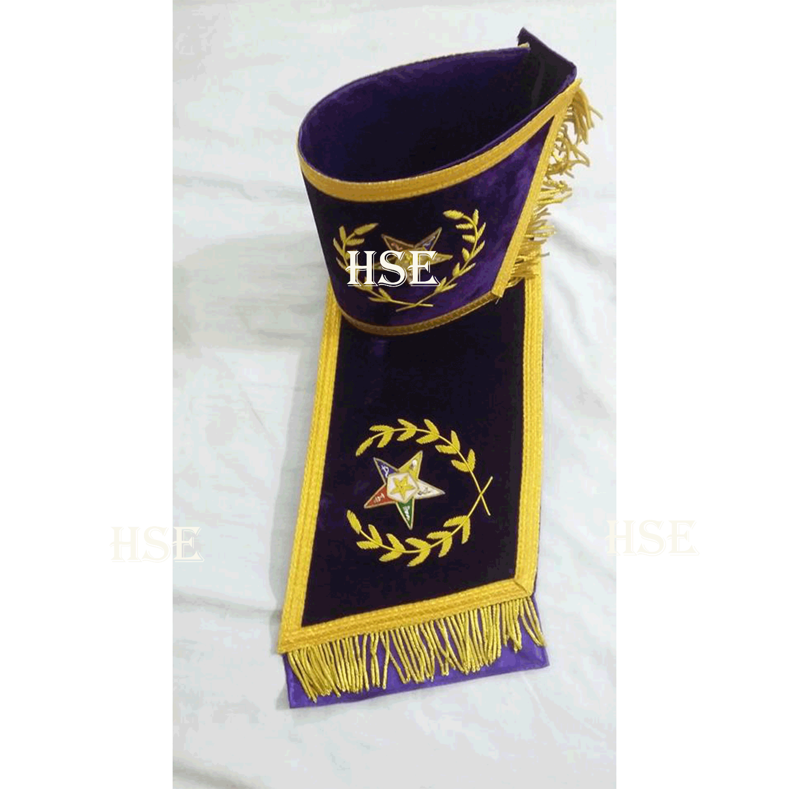 MASONIC REGALIA GRAND PATRON APRON HAND EMBROIDERED-HSE MASONIC REGALIA GRAND PATRON APRON HAND EMBROIDERED-HSE