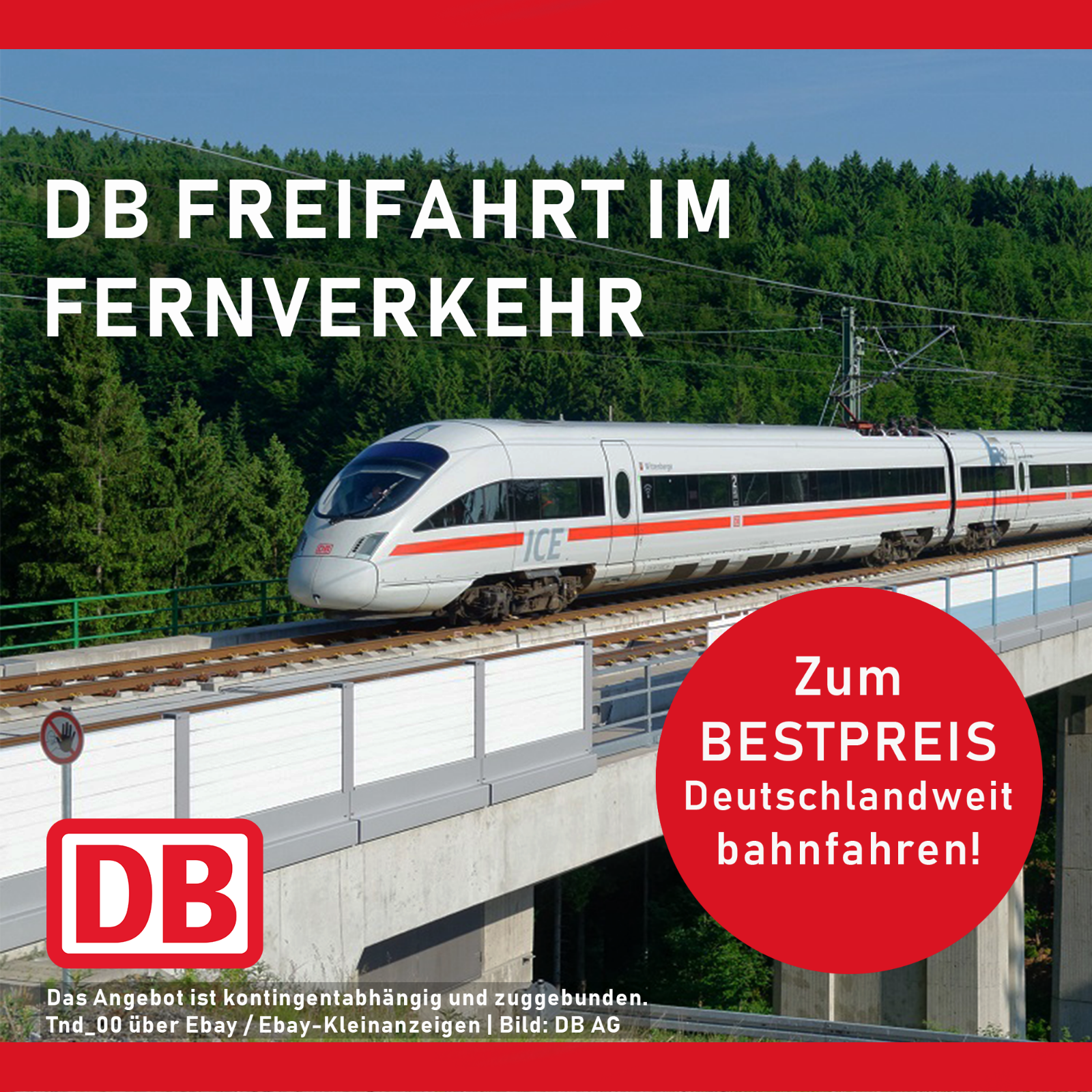 🚄 DB BAHN Fahrt Ticket Gutschein Freifahrt Ecoupon wie Lidl + Freitag