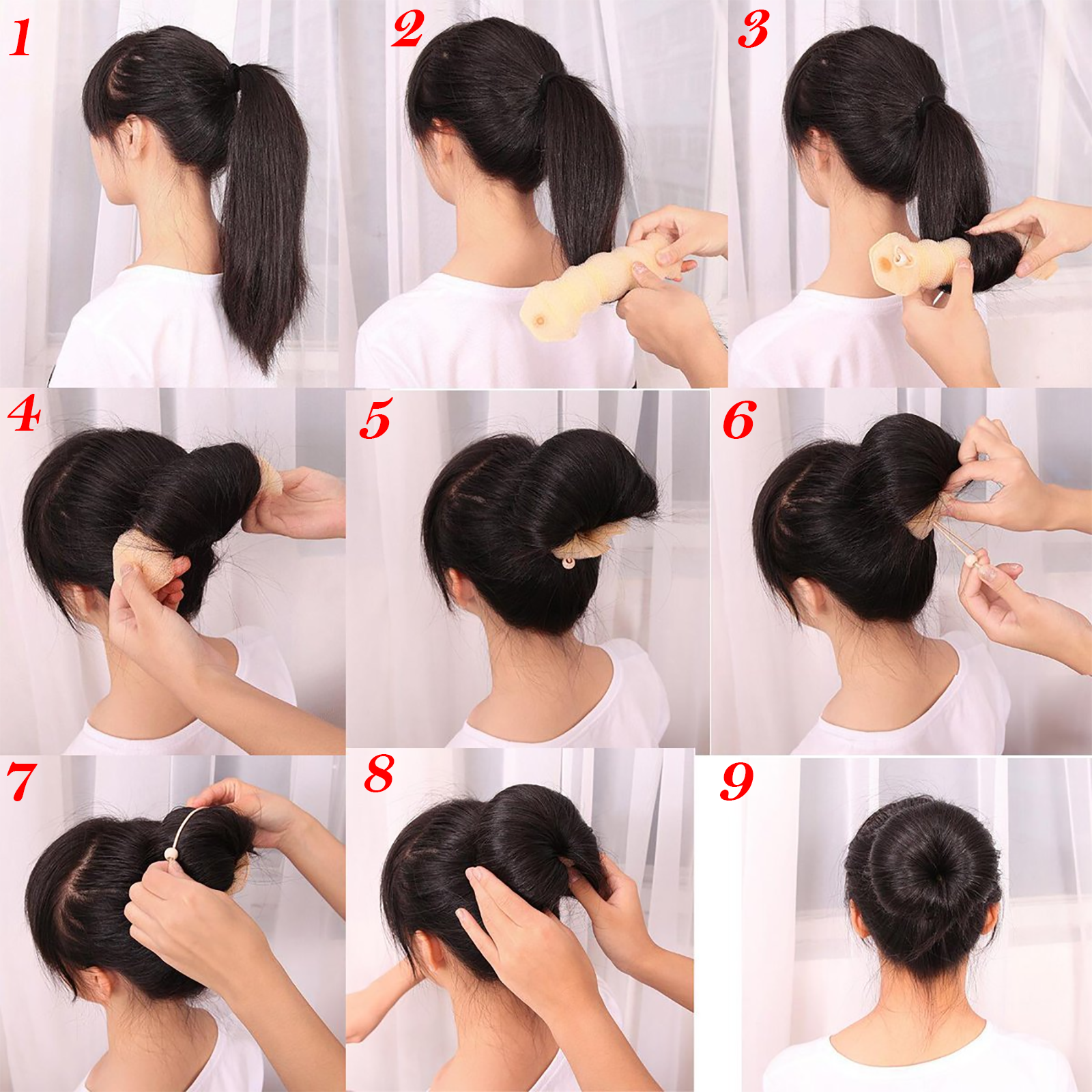 2 Pcs Blonde Brown Magic Hair Style Hot Buns Doughnut Bun Ring
