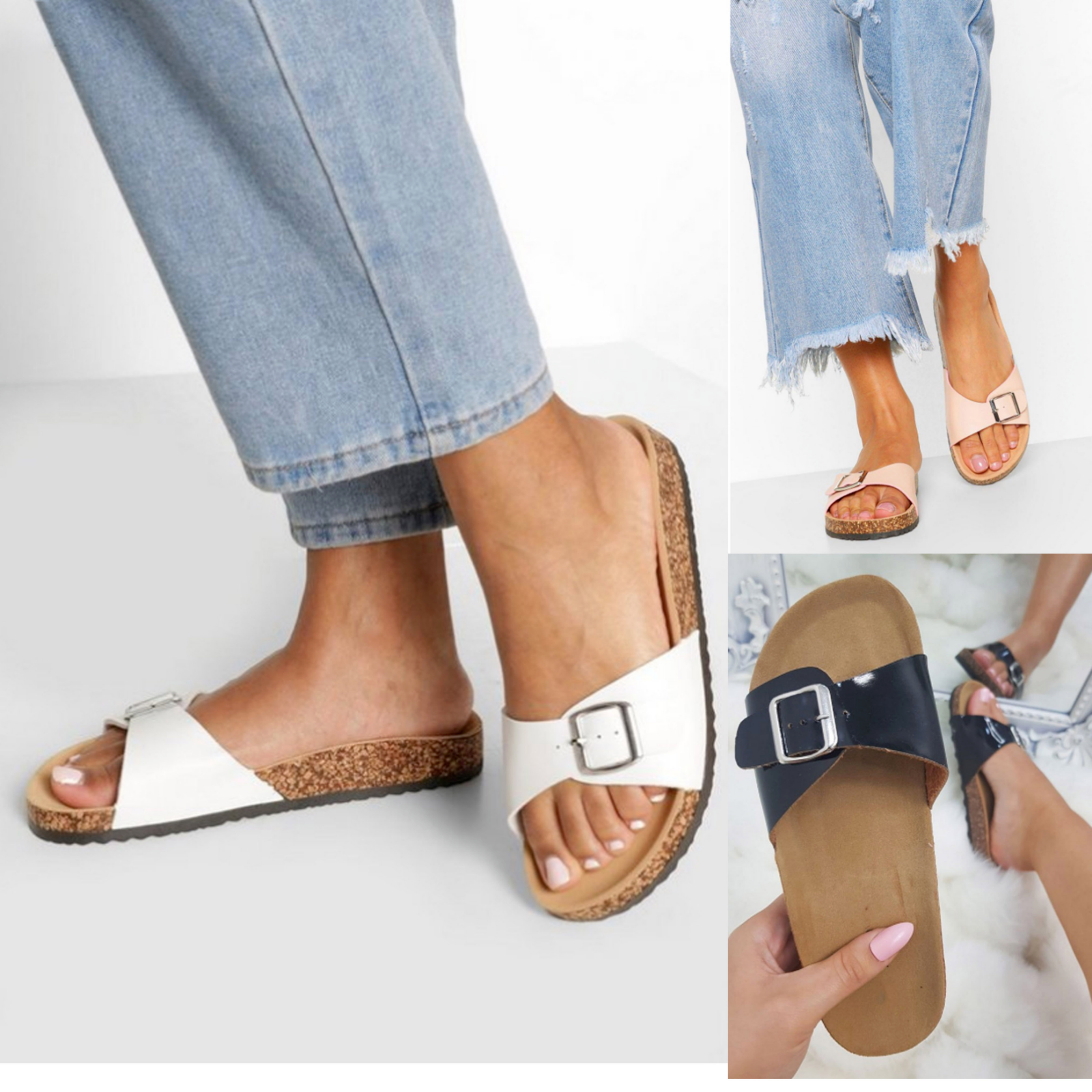 womens leather sliders uk