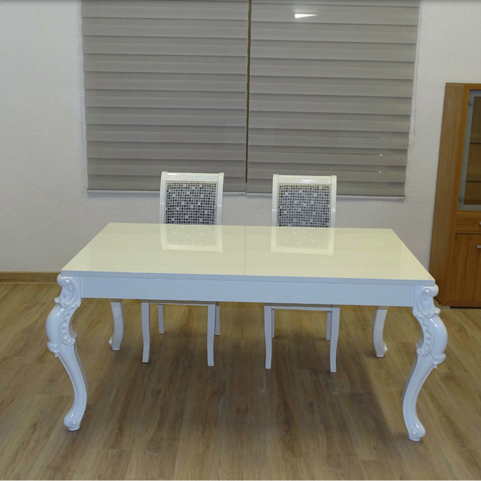Esstisch Im Barock Stil 160 X 90 Cm Lack Kratzfest Hochglanz Weiss Speisetisch Eur 374 90 Picclick De