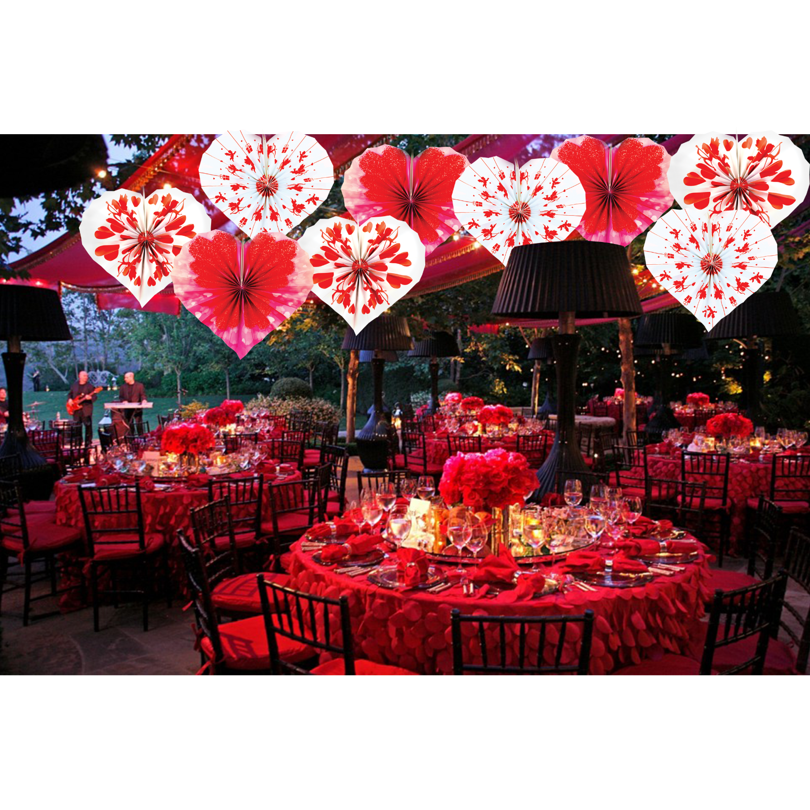 Other Christmas Decorations 6pc Valentines Day Red White Cupid