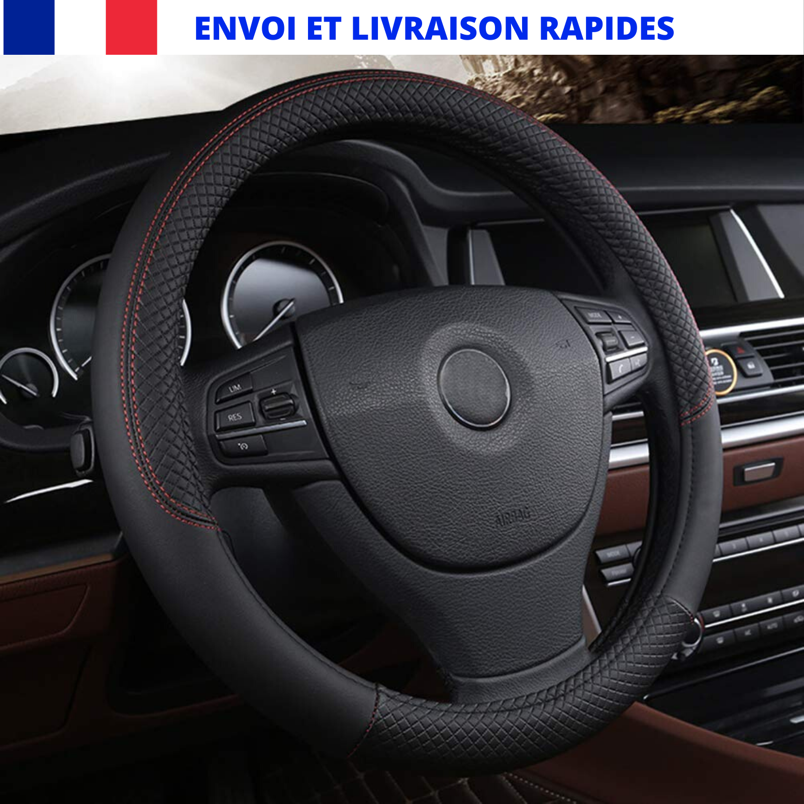 Couvre Volant en Cuir NOIR pour AUDI A3 NEUF A4 .ISOTTA Made in Italy