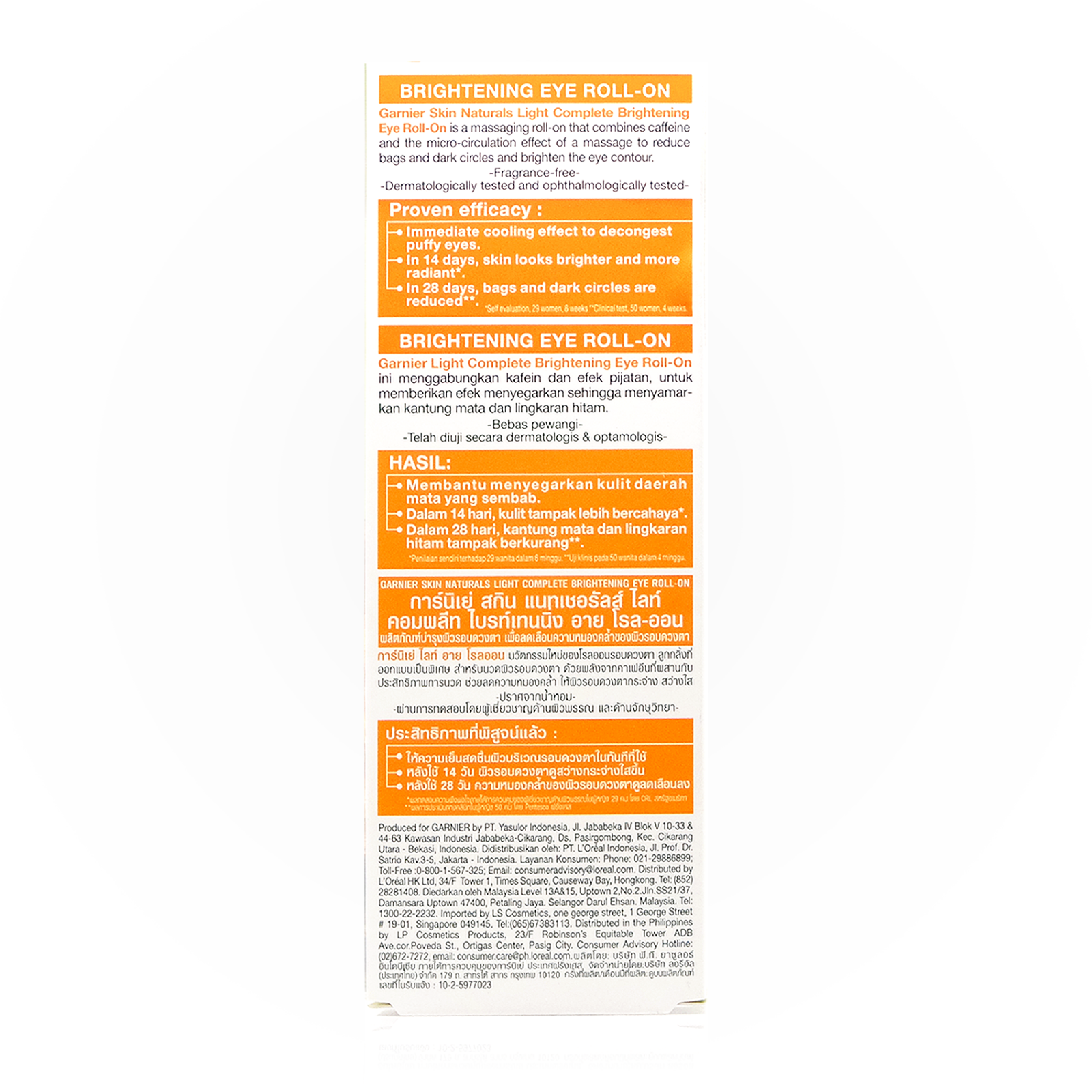 garnier light complete multi action brightening eye roll on