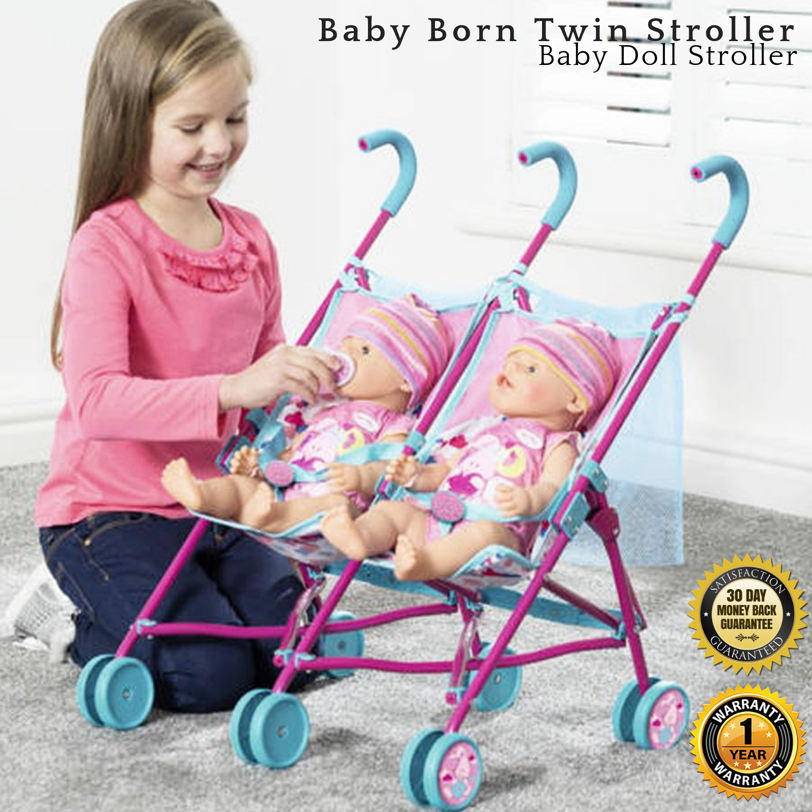 baby born twin pram